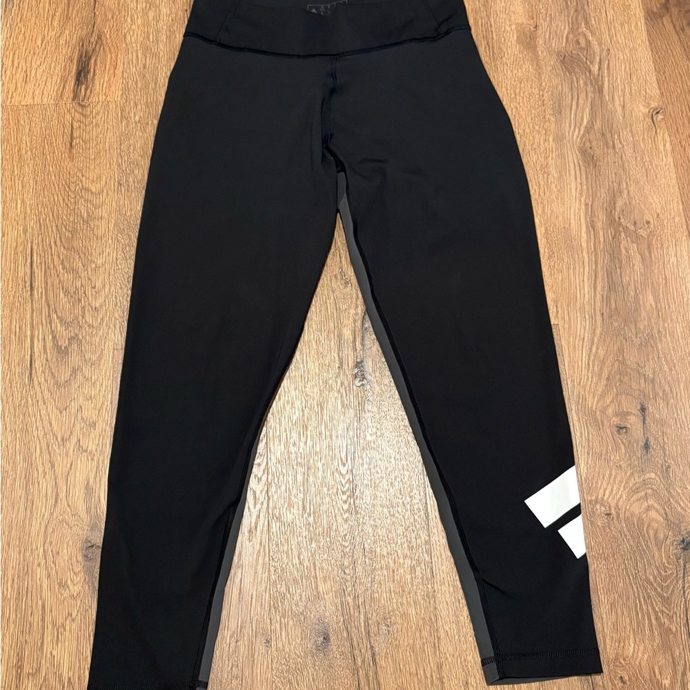 adidas Women’s Leggings Black/Gray with White Stripes